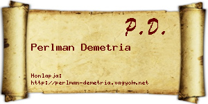 Perlman Demetria névjegykártya
